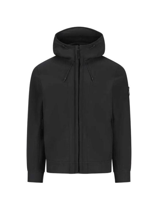 26FW 스톤 아일랜드 소프트 쉘-R_E.다이 테크놀로지 후드 자켓 윈드- 앤 워터-레지스턴트 멤브레인 L2S15Q100004S0B22 V0029 BLACK