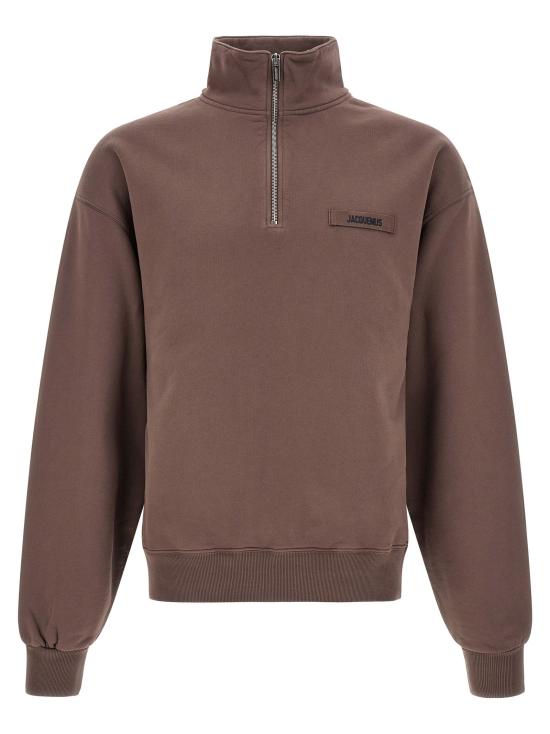 26FW 자크뮈스 긴팔 티셔츠 Le Camionneur Gros-Grain 스웨트셔츠 브라운