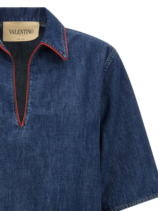 26FW 발렌티노 가라바니 블라우스/셔츠 브이로고 시그니처 셔츠와 블라우스 (블루) - VALENTINO GARAVANI