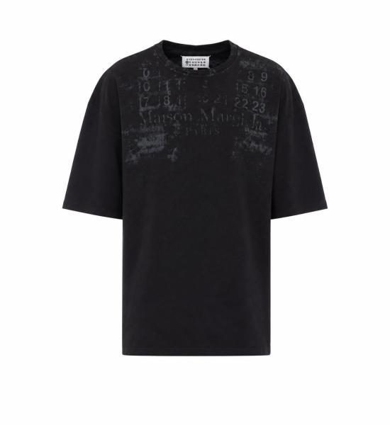26FW 마르지엘라 뉴메릭 로고 오버사이즈 코튼 티셔츠 S50GC0737 S24607855 BLACK