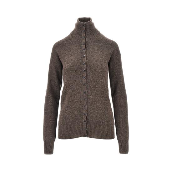 26FW 르메르 버튼 탑 파인 울 스웨터 버튼 탑 파인 울 스웨터 PO0047LK1070 Brown