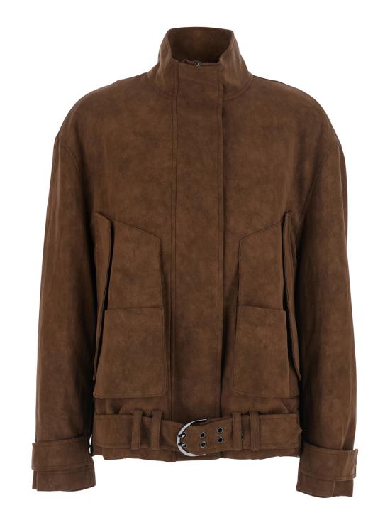 26FW 라메 수트 자켓 NFCAP05TEC0092TOFFEE Brown