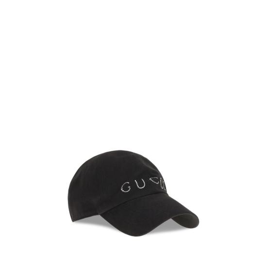 26FW 구찌 프린트 크리스털 베이스볼 캡 GUA005HY3HBNR1000BB BLACK - GUCCI