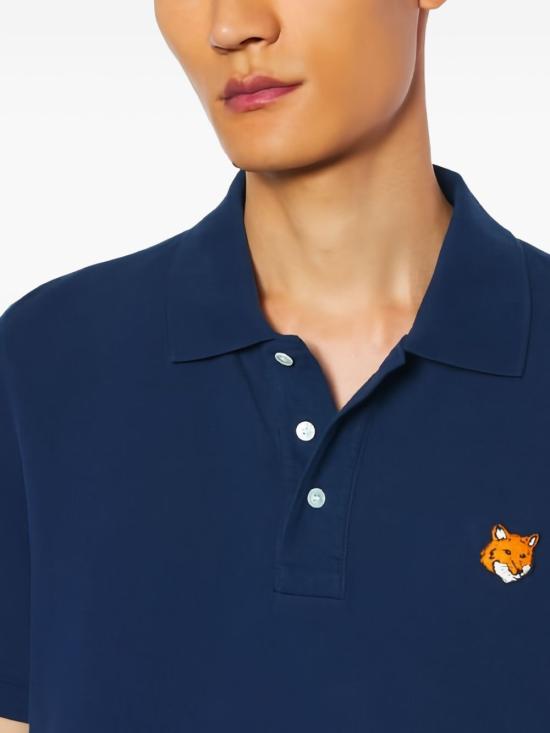 26FW 메종키츠네 폭스 헤드 레귤러 폴로 티셔츠 PM00209 KP00020413 NAVY - MAISON KITSUNE