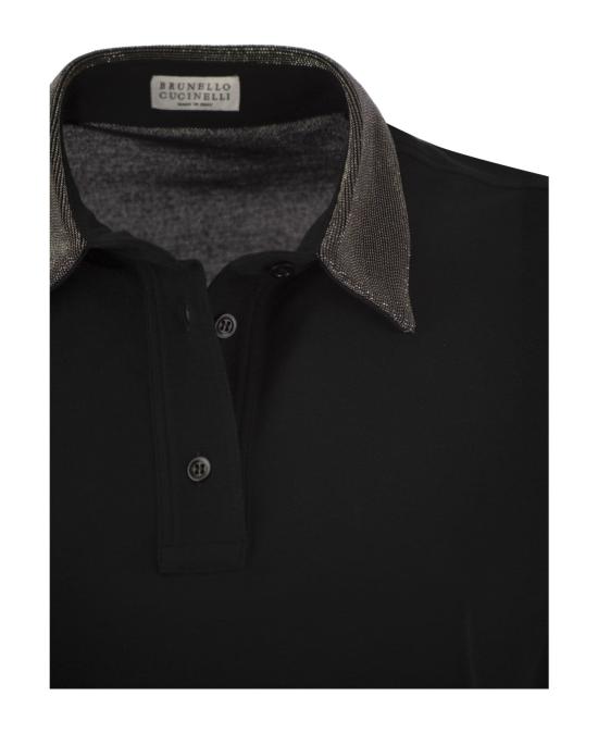  브루넬로 쿠치넬리 폴로 티셔츠 01a0b864 67bf 7cdf b26a f7a1b96e2f1e BLACK - BRUNELLO CUCINELLI