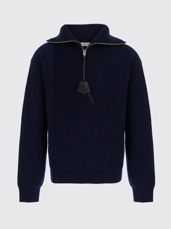 26FW 셀린느 리브드 코튼 스웨트팬츠 리브드 코튼 스웨트팬츠 RY10T4S88 07MR Navy - CELINE