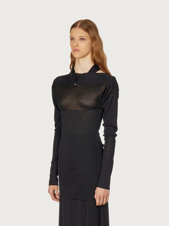  살바토레 페라가모 블라우스 01a0b0be 2921 70d1 8534 ddfc52c12eeb BLACK - SALVATORE FERRAGAMO