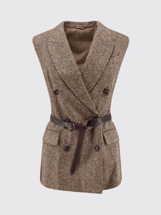 26FW 브루넬로 쿠치넬리 베스트 MD0027123 C002 Brown - BRUNELLO CUCINELLI