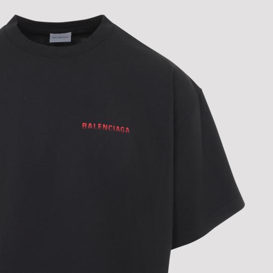 26FW 발렌시아가 백 그래디언트 오버사이즈 티셔츠 850345 TVVE6 1000 BLACK - BALENCIAGA