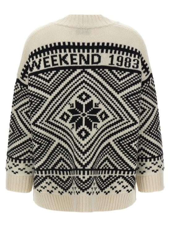26FW 위켄드막스마라 가디건 2625346072600004 White Black - WEEKEND MAX MARA