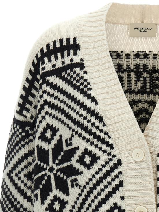 26FW 위켄드막스마라 가디건 2625346072600004 White Black - WEEKEND MAX MARA