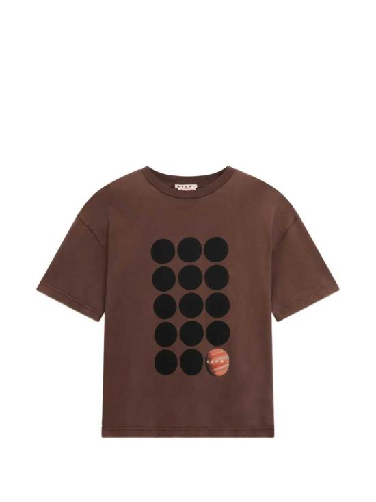 26FW 마르니 반팔 티셔츠 HUJY0001GPUSCZ46 PRM53 SADELLE BROWN