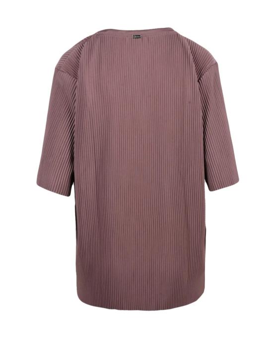 25FW 에르노 탑 갈색 질감의 주름 장식 폴리에스터 블라우스 - HERNO