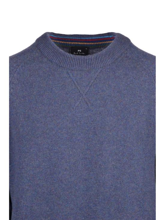25FW 폴 스미스 니트웨어 블루 메리노 울 크루넥 스웨터 - PAUL SMITH