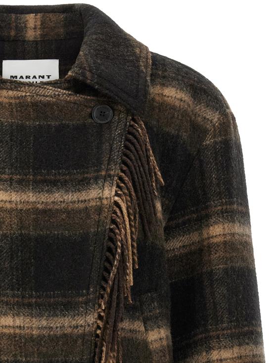 26FW 이자벨마랑에뚜왈 에뚜왈 길레안 체크 울 코트 MA0571FAD3D01EBKKI Brown - ISABEL MARANT ETOILE