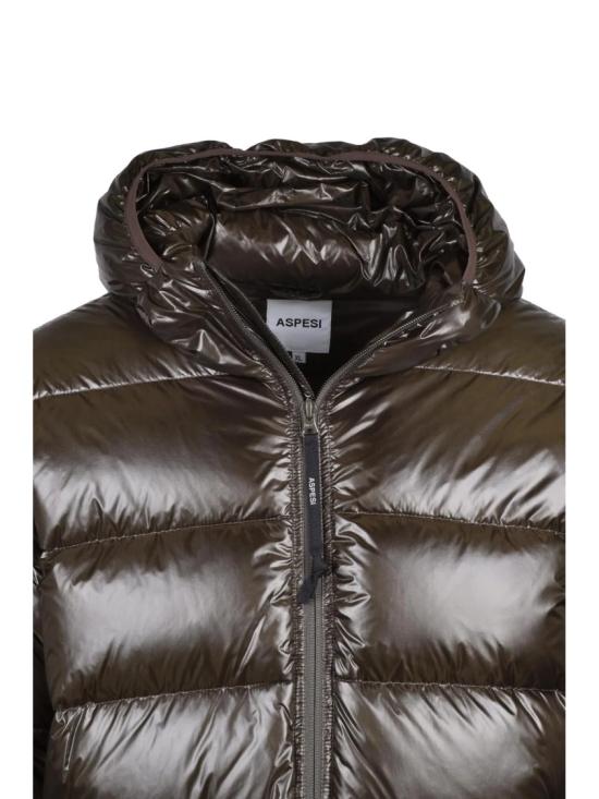 25FW 아스페시 자켓 녹색 광택 퀼팅 다운 폴리아미드 재킷 - ASPESI