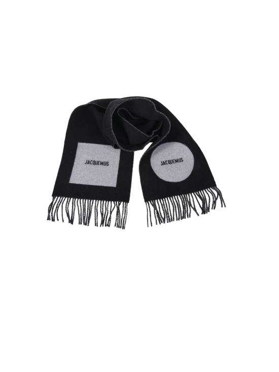26FW 자크뮈스 롱드 카레 울 머플러 ACU00579AOT4044 090 MULTI BLACK - JACQUEMUS