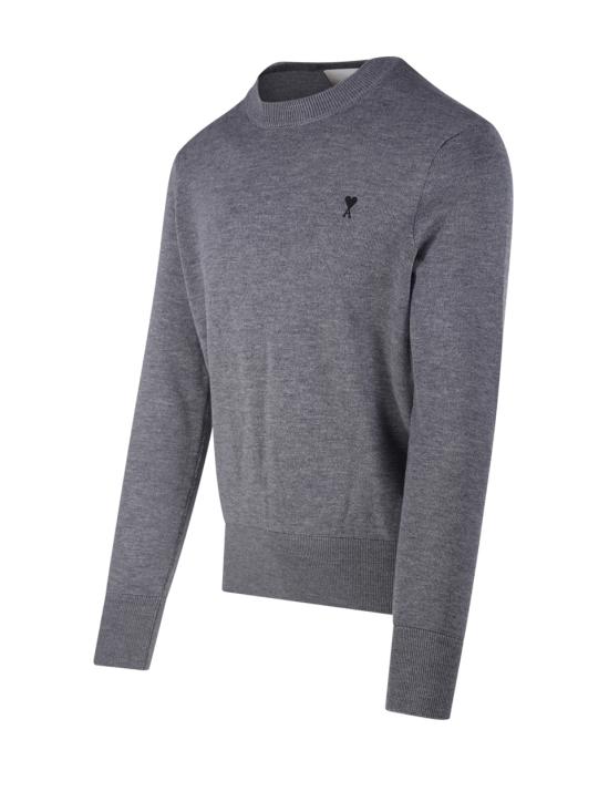 26FW 아미 ADC 크루넥 스웨터 HKS826 001 A336 GRIS CENDRE CHINE NOIR - AMI