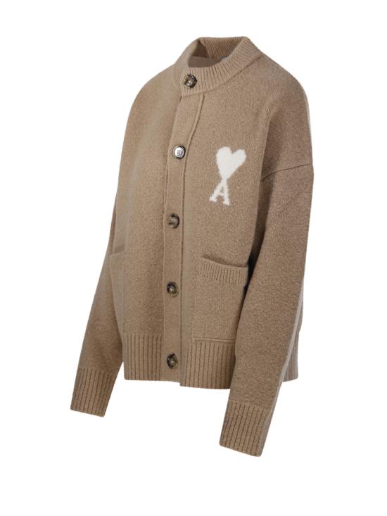 26FW 아미 ADC 하트 인타르시아 알파카 니트 가디건 UKC366 KN0135 A278 BEIGE MASTIC ECRU - AMI