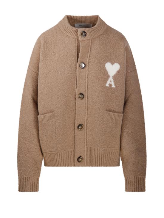 26FW 아미 ADC 하트 인타르시아 알파카 니트 가디건 UKC366 KN0135 A278 BEIGE MASTIC ECRU
