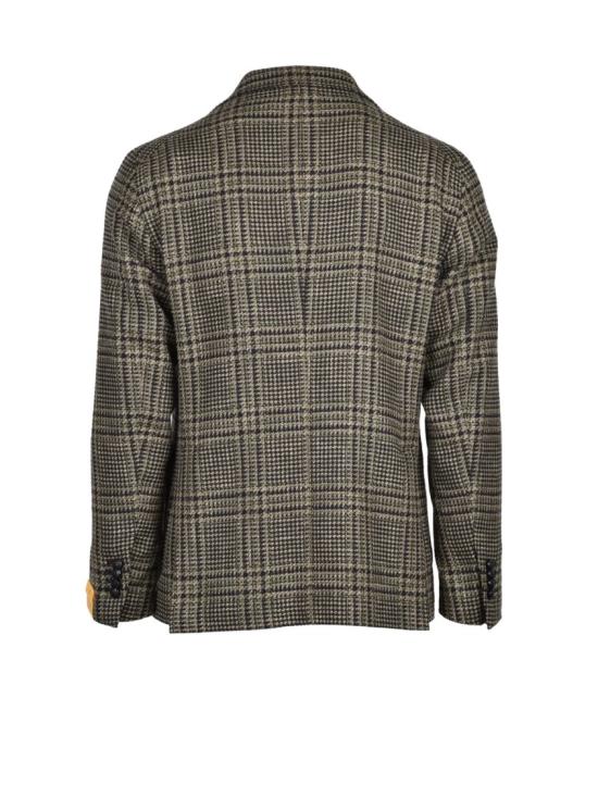 25FW 딸리아토레 자켓 체크 무늬 라운드넥 버진 울 혼방 재킷 - TAGLIATORE