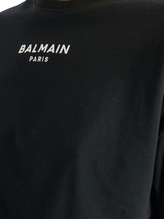 26FW 발망 반팔 티셔츠 HF1EE145BD10 EAB BLACK WHITE - BALMAIN