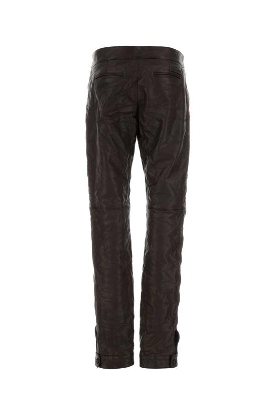26FW 미우미우 엠보싱 로고 레더 팬츠 MPP421SOOO19E6 F0003 Brown - MIU MIU