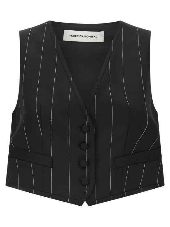 26FW 페데리카 보니파치 베스트 VEST001GESSATO Black