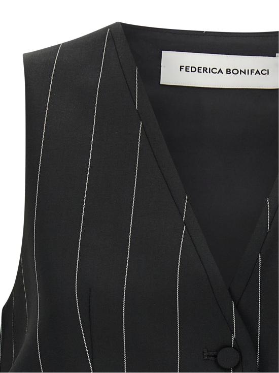 26FW 페데리카 보니파치 베스트 VEST001GESSATO Black - FEDERICA BONIFACI