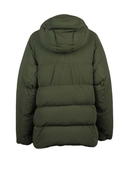 25FW 아스페시 자켓 조절 가능한 후드와 지퍼 여밈이 있는 누빔 그린 다운 재킷 - ASPESI