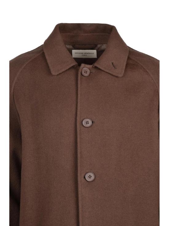 25FW 오피신 제네랄 자켓 갈색 안감 없는 울 코트 - OFFICINE GENERALE