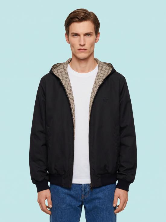 26FW 구찌 리버서블 코튼 캔버스 지퍼 재킷 리버서블 코튼 캔버스 지퍼 재킷 871671 BLACK