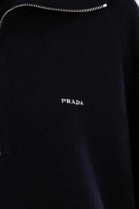 26FW 프라다 울 캐시미어 폴로 스웨터 UMF3986242 F0008 Blu - PRADA