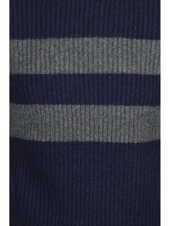 25FW 폴앤샤크 니트웨어 파란색 줄무늬 버진 울 혼방 크루넥 스웨터 - PAUL & SHARK