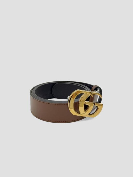 26FW 구찌 컷 GG 마몽 가죽 벨트 874724AAG99 2521 BARK MAROON - GUCCI