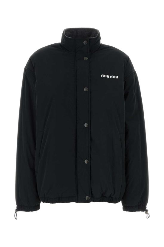 26FW 미우미우 로고 버튼 플리스 자켓 ML1541SOOO6291 F0002 BLACK