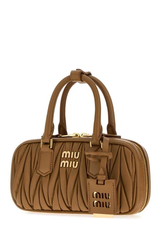 26FW 미우미우 아르카디 마테라쎄 나파 레더 토트백 5BP088AN88 F098L CAMEL - MIU MIU