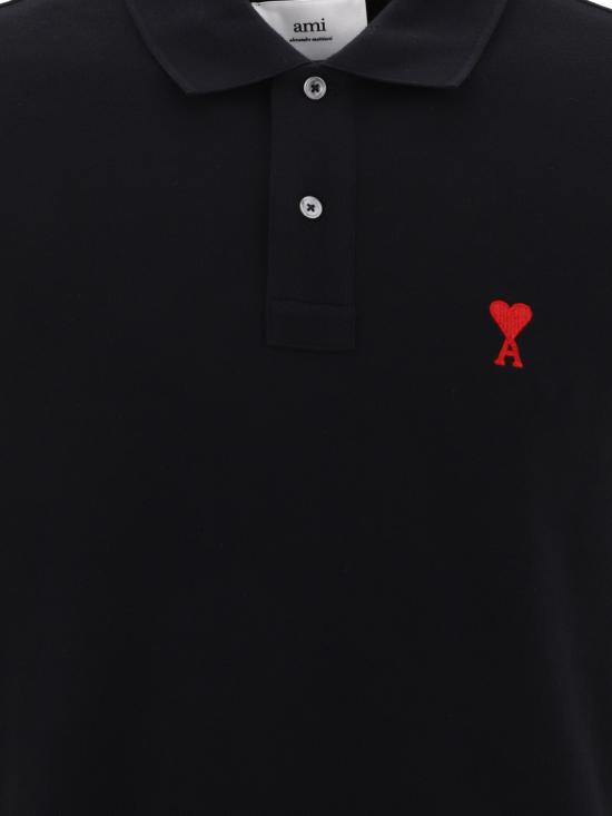 26FW 아미 스몰 하트 로고 폴로 셔츠 BFUPL001760001 BLACK - AMI