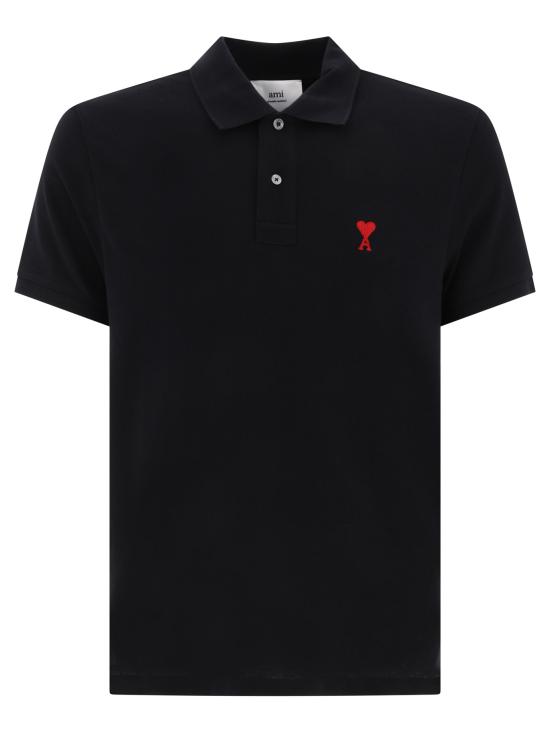26FW 아미 스몰 하트 로고 폴로 셔츠 BFUPL001760001 BLACK