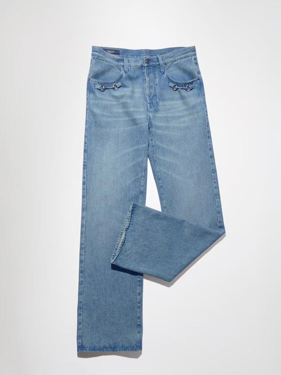 26FW 구찌 홀스빗 플레어 코튼 데님 팬츠 홀스빗 플레어 코튼 데님 팬츠 860844XDDI34009 BLU - GUCCI
