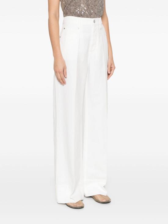  브루넬로 쿠치넬리 스트레이트 팬츠 ML996P5992 C600 WHITE - BRUNELLO CUCINELLI