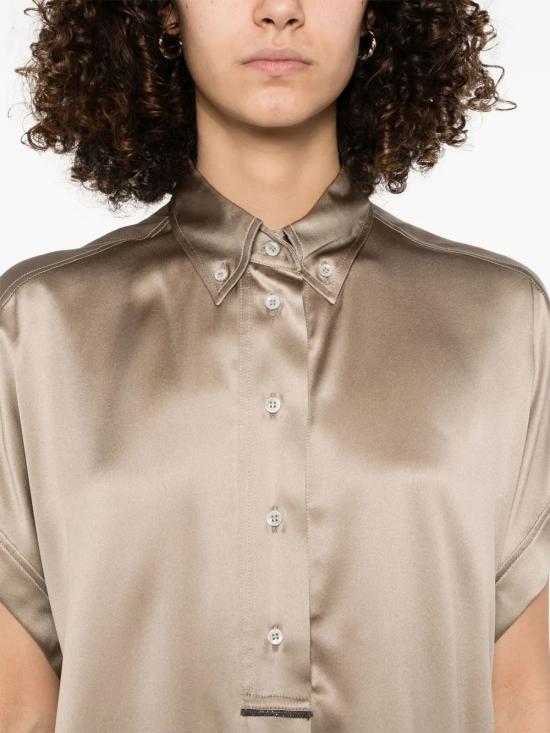  브루넬로 쿠치넬리 실크 블라우스 M0C59RA915 C2874 NUDE NEUTRALS - BRUNELLO CUCINELLI