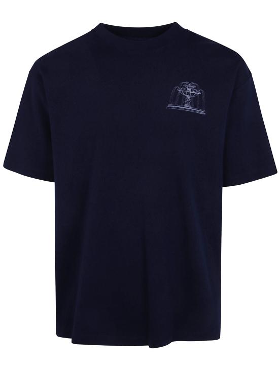 26FW 드롤드무슈 반팔 티셔츠 MTS344CO002 NAVY BLUE