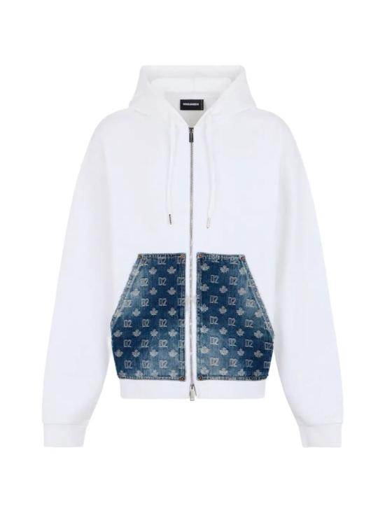 26FW 디스퀘어드2 후드 티셔츠 S74HG0190D25028100 WHITE