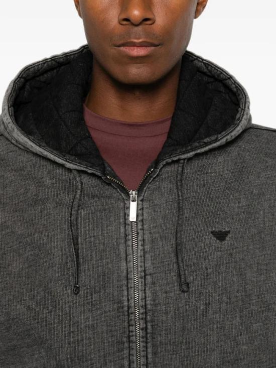 26FW 엠포리오 아르마니 후드 티셔츠 EM006409AF27349U GRAY - EMPORIO ARMANI