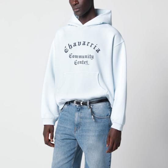 26FW 윌리 차바리아 후드 티셔츠 MUJSW016064N Light blue