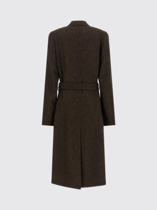 26FW 마르지엘라 벨티드 헤링본 울 코트 S67AA0087S54246 003F Brown - MAISON MARGIELA