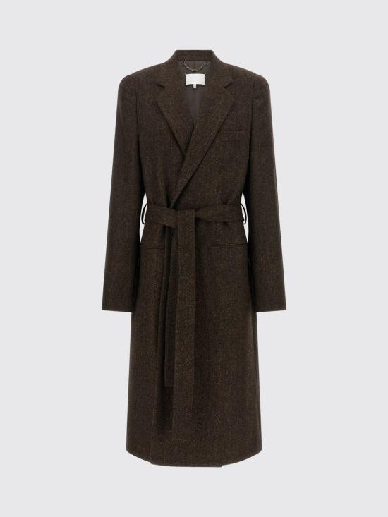 26FW 마르지엘라 벨티드 헤링본 울 코트 S67AA0087S54246 003F Brown - MAISON MARGIELA