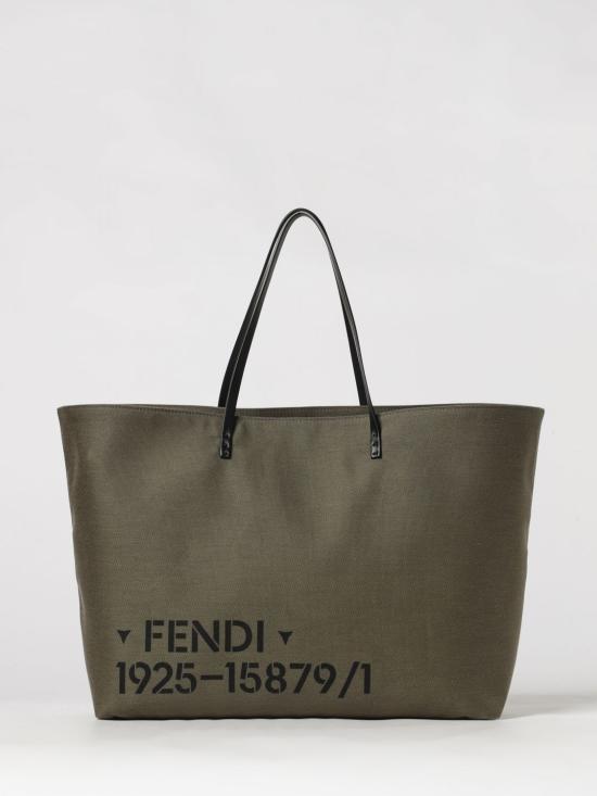 26FW 펜디 롤 라지 스텐실 프린트 캔버스 백 롤 라지 스텐실 프린트 캔버스 백 7VA704B209 F0ZPQ Military