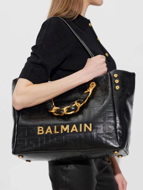 26FW 발망 숄더백 HN1FF827LETF 0PA Black - BALMAIN